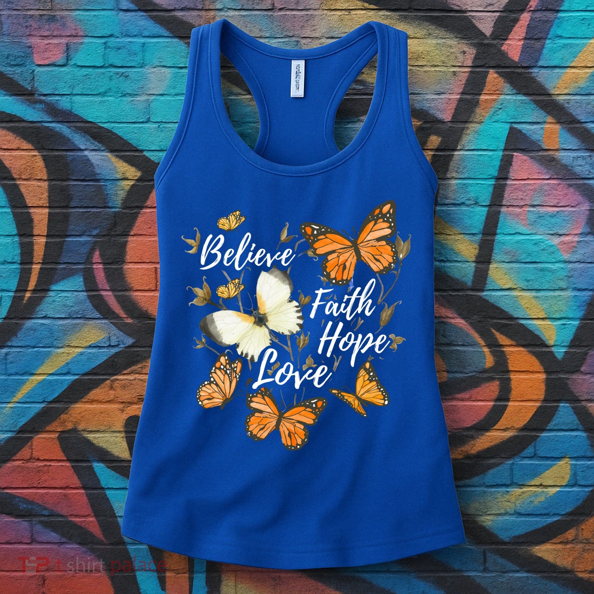 Believe Faith Hope Love Monarch Butterfly Gift Women's Tank Top