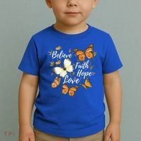 Believe Faith Hope Love Monarch Butterfly Gift Toddler T-Shirt thumb 2
