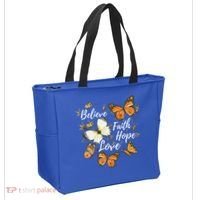 Believe Faith Hope Love Monarch Butterfly Gift Tote Bag thumb 2