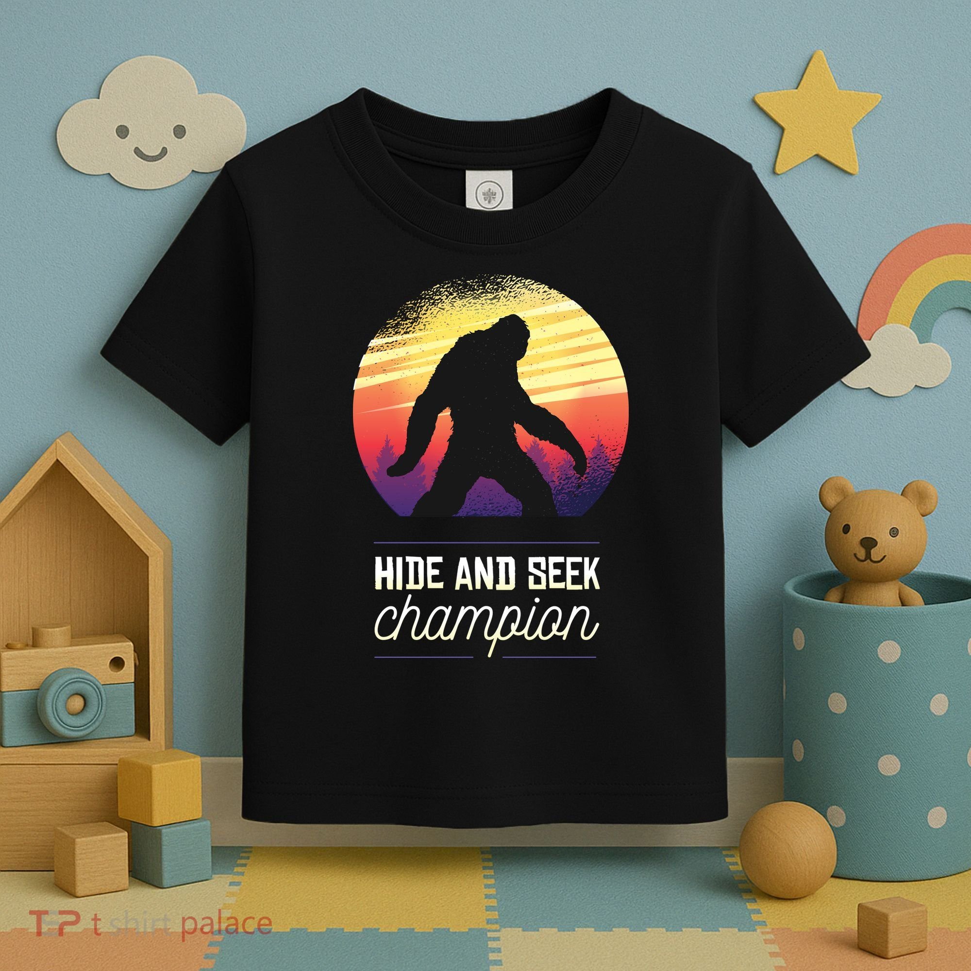 Big Foot Hide And Seek Champion Toddler T-Shirt