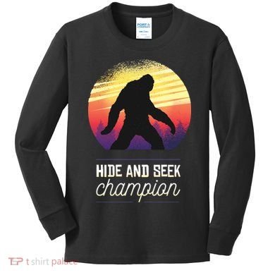 Big Foot Hide And Seek Champion Kids Long Sleeve Shirt