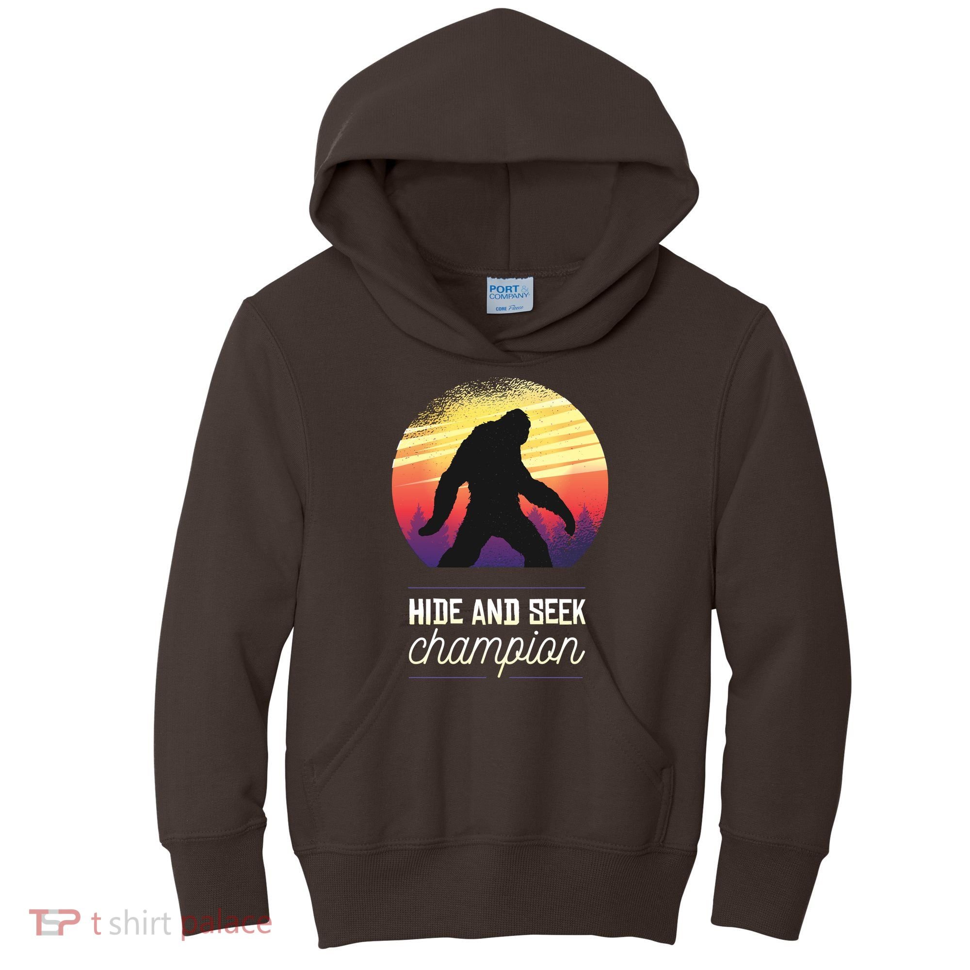 Big Foot Hide And Seek Champion Kids Hoodie