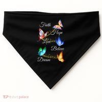 Butterfly Faith Hope Love Believe Dream USA-Made Doggie Bandana thumb 0
