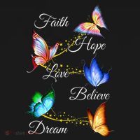 Butterfly Faith Hope Love Believe Dream Women's Hoodie thumb 2