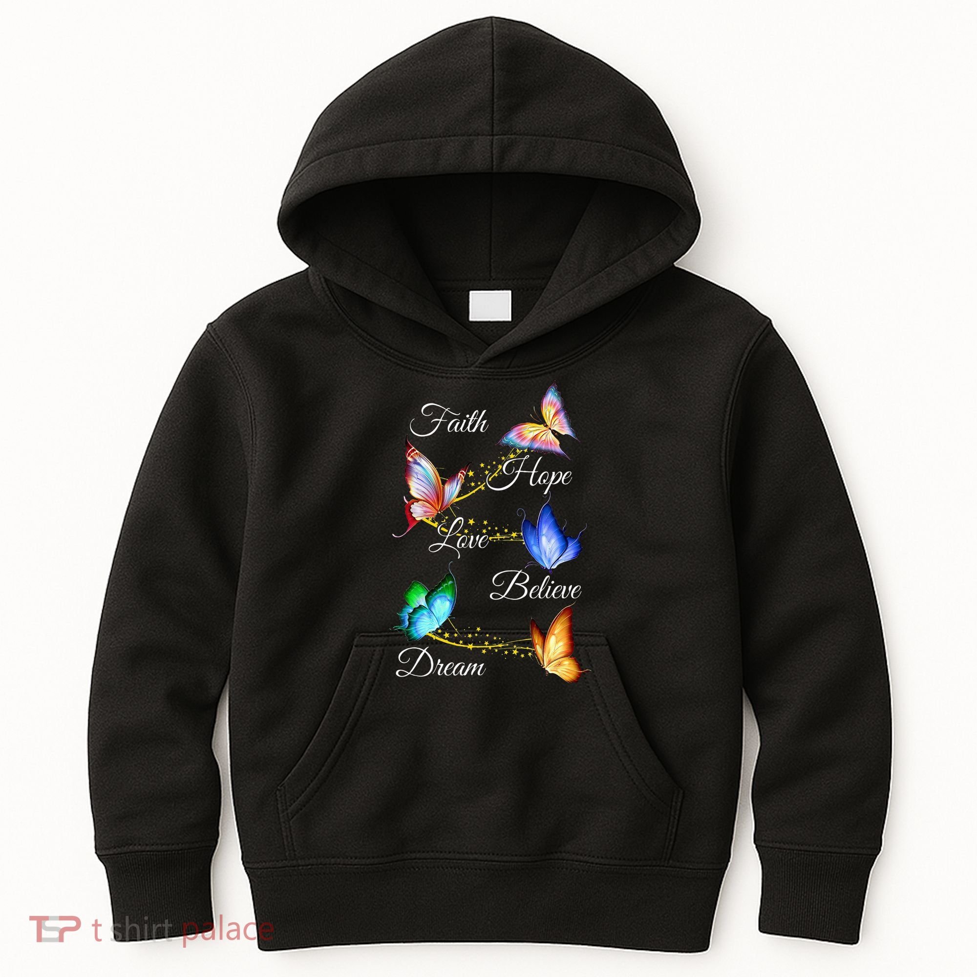 Butterfly Faith Hope Love Believe Dream Kids Hoodie
