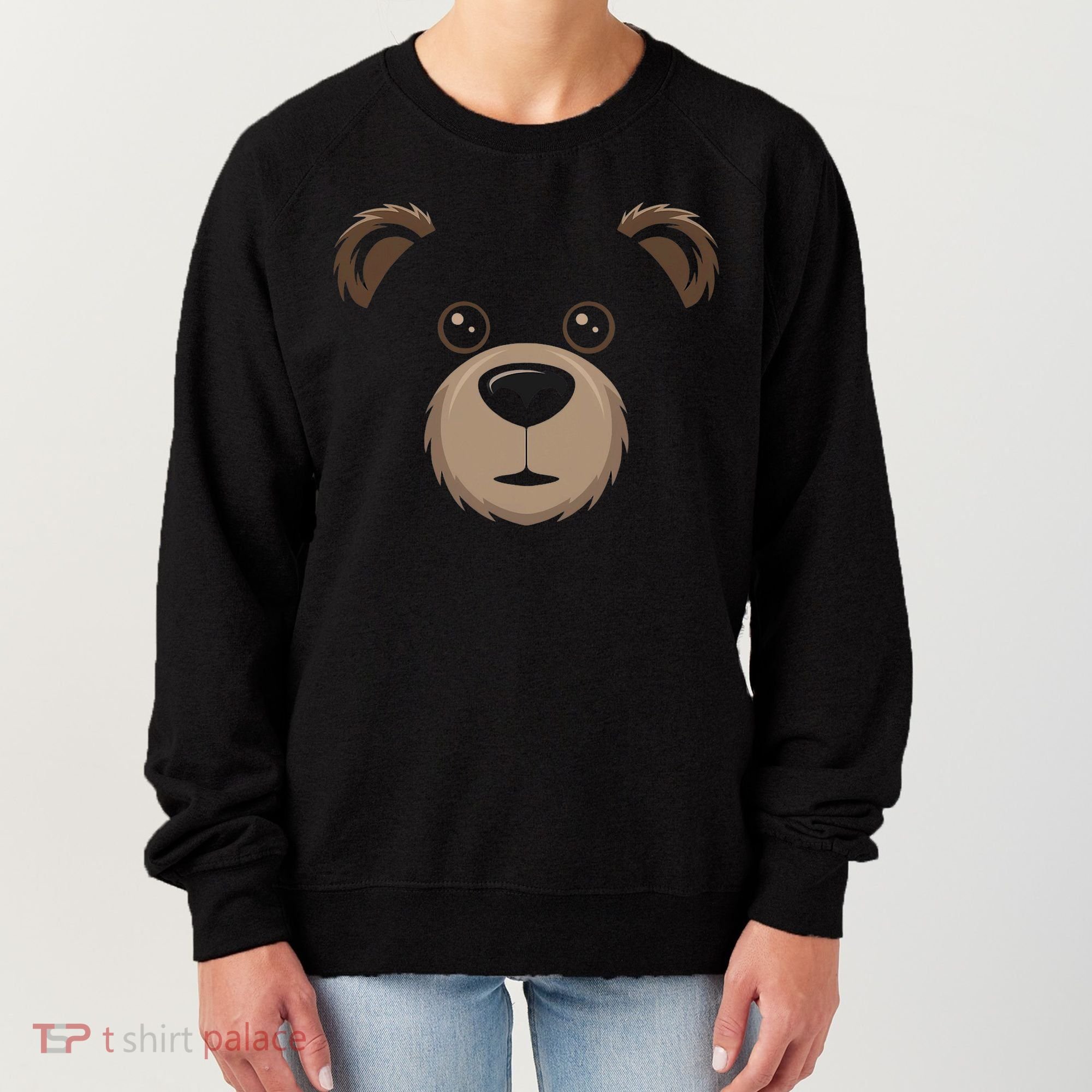 Bear Face Halloween Costume Brown Bear Animal Women's Sweatshirt