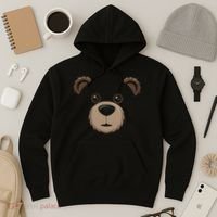 Bear Face Halloween Costume Brown Bear Animal Hoodie thumb 3