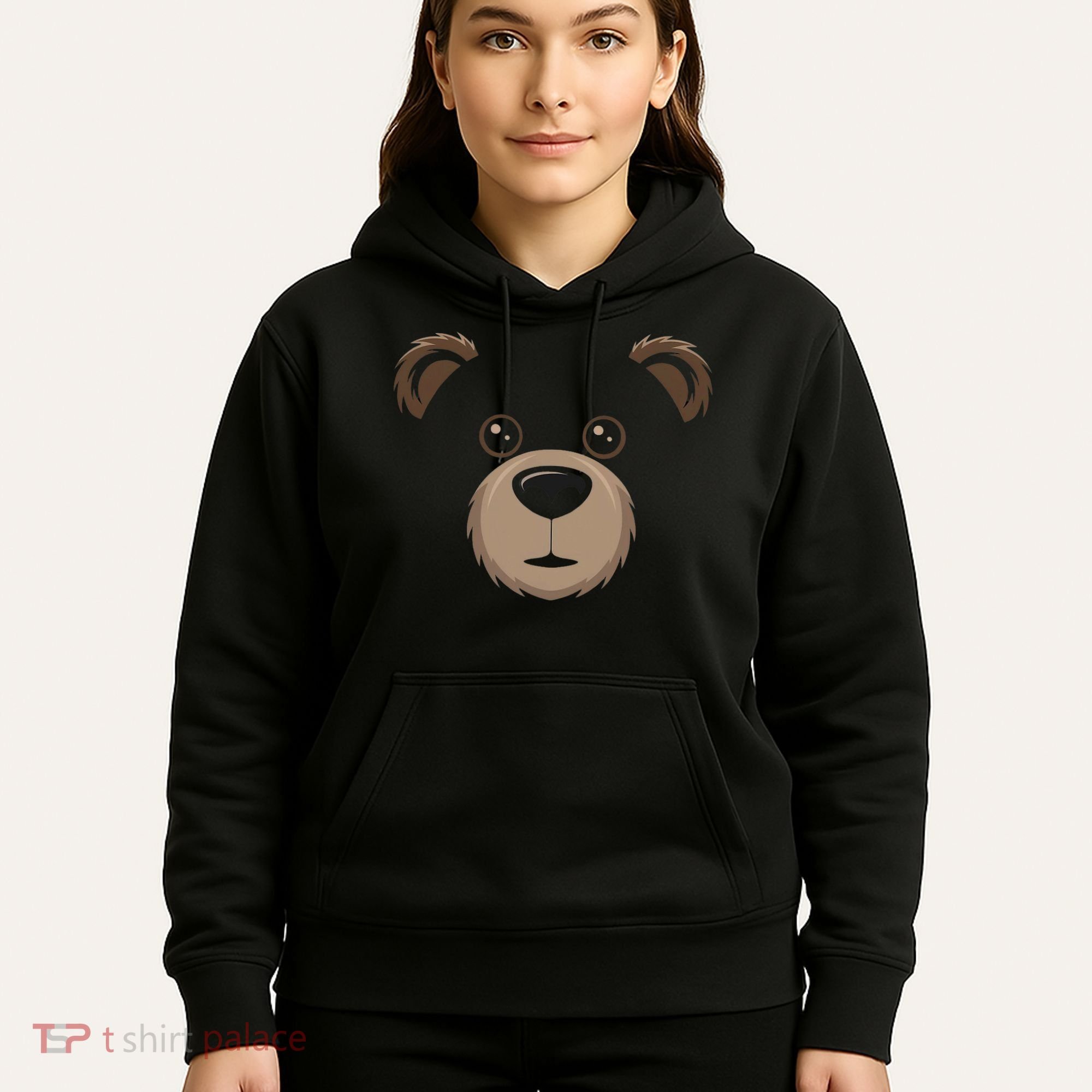 Bear Face Halloween Costume Brown Bear Animal Hoodie