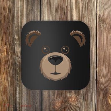 Bear Face Halloween Costume Brown Bear Animal Coaster