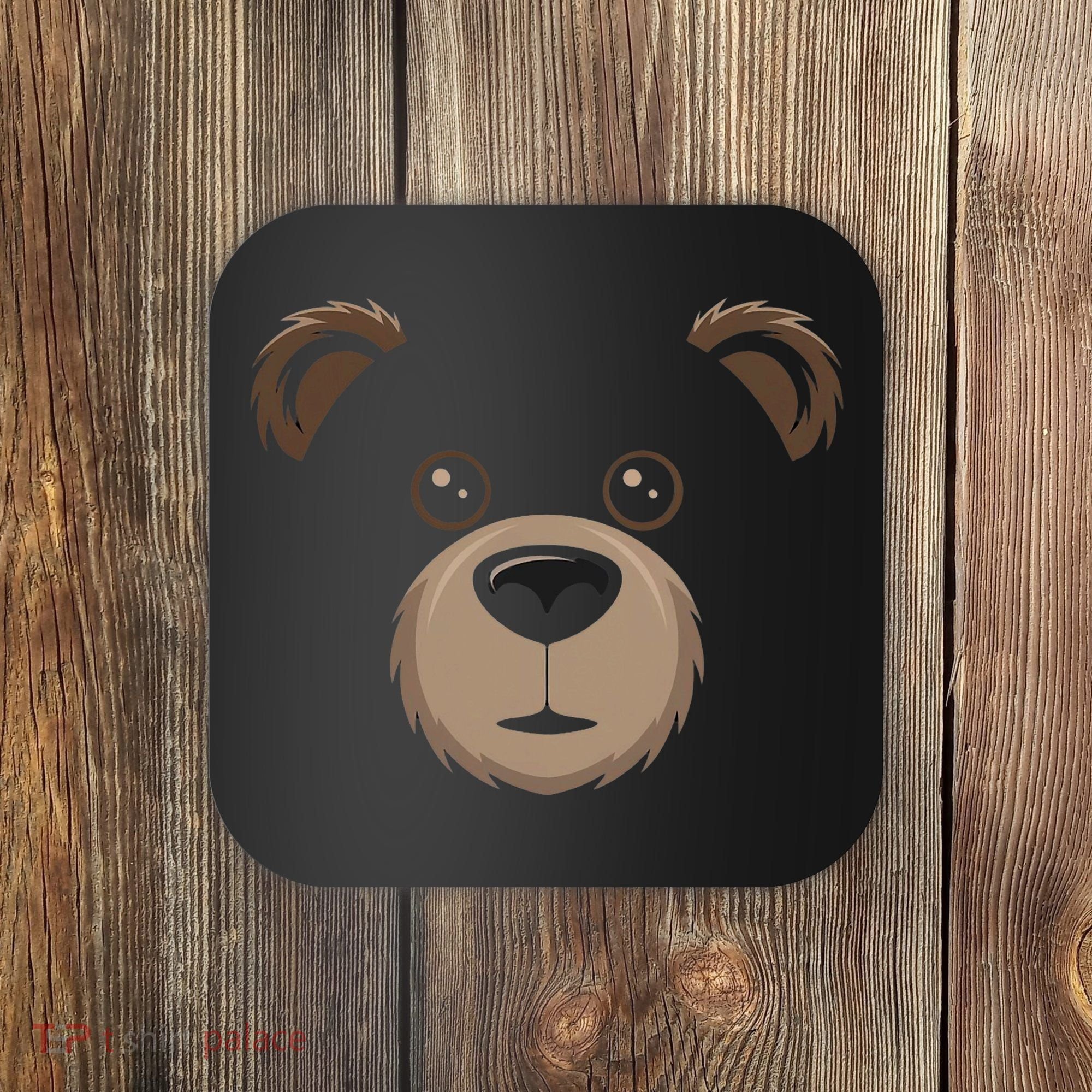 Bear Face Halloween Costume Brown Bear Animal Coaster