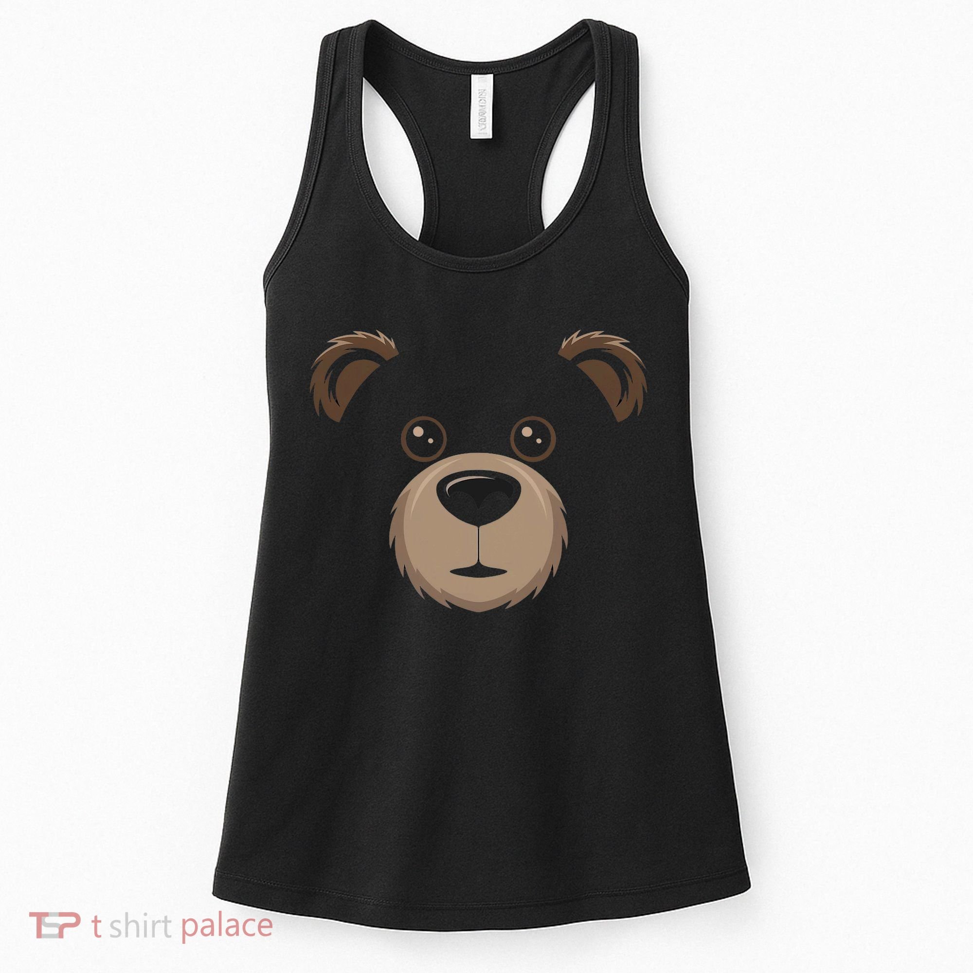 Bear Face Halloween Costume Brown Bear Animal Women's Tank Top