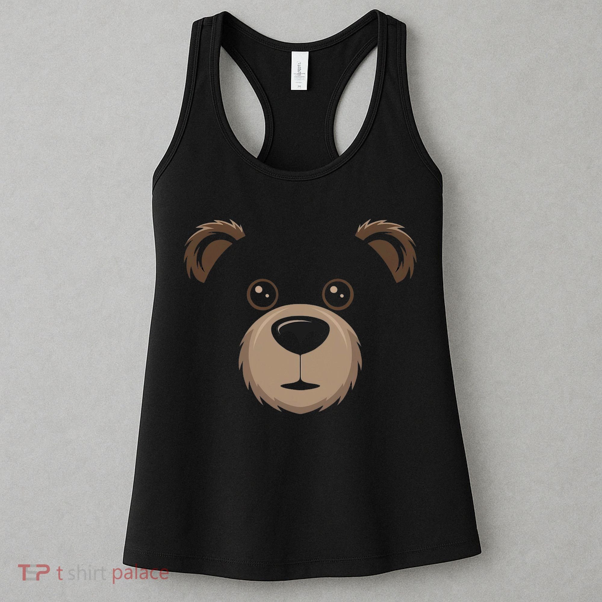 Bear Face Halloween Costume Brown Bear Animal Women's Tank Top