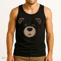 Bear Face Halloween Costume Brown Bear Animal Tank Top thumb 3