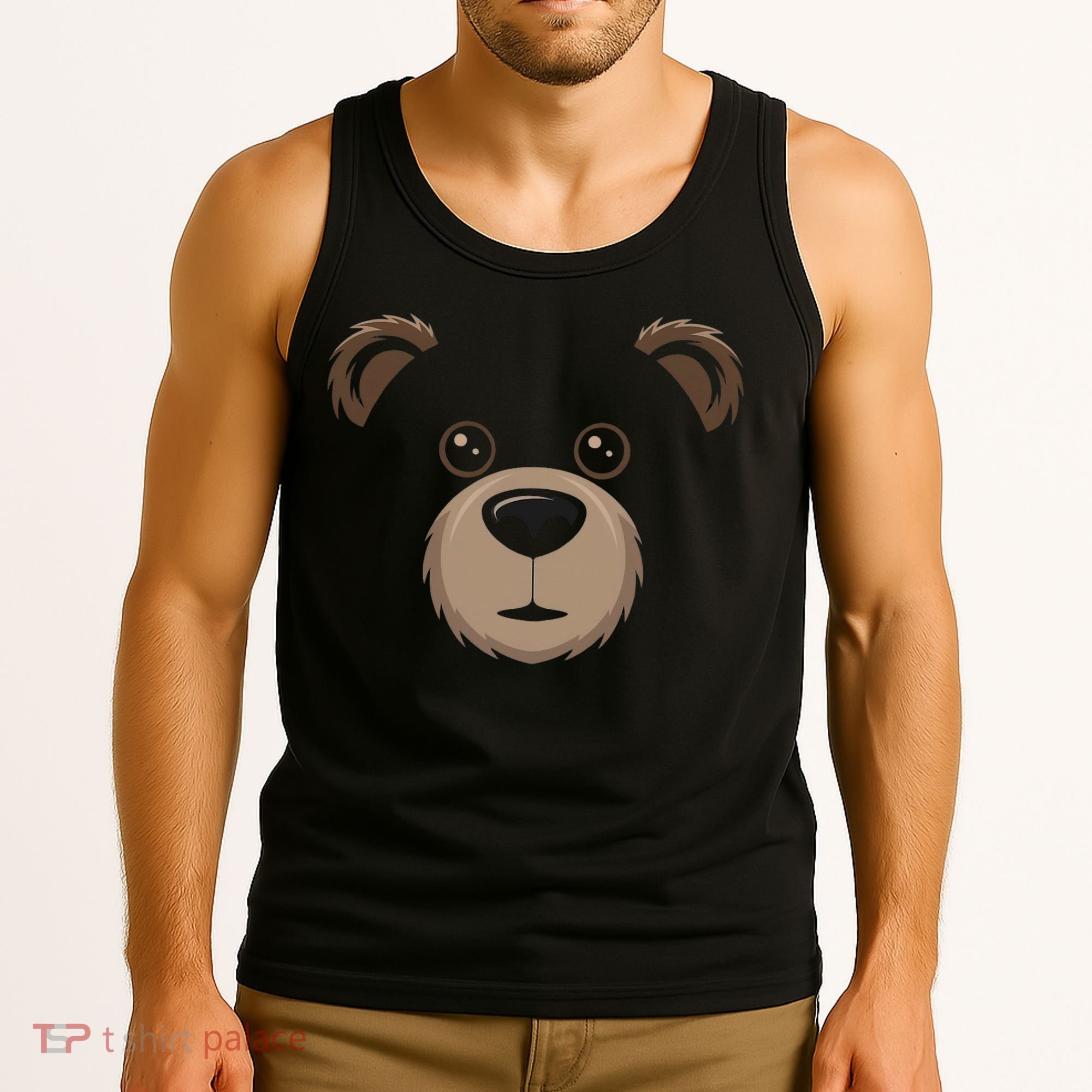 Bear Face Halloween Costume Brown Bear Animal Tank Top