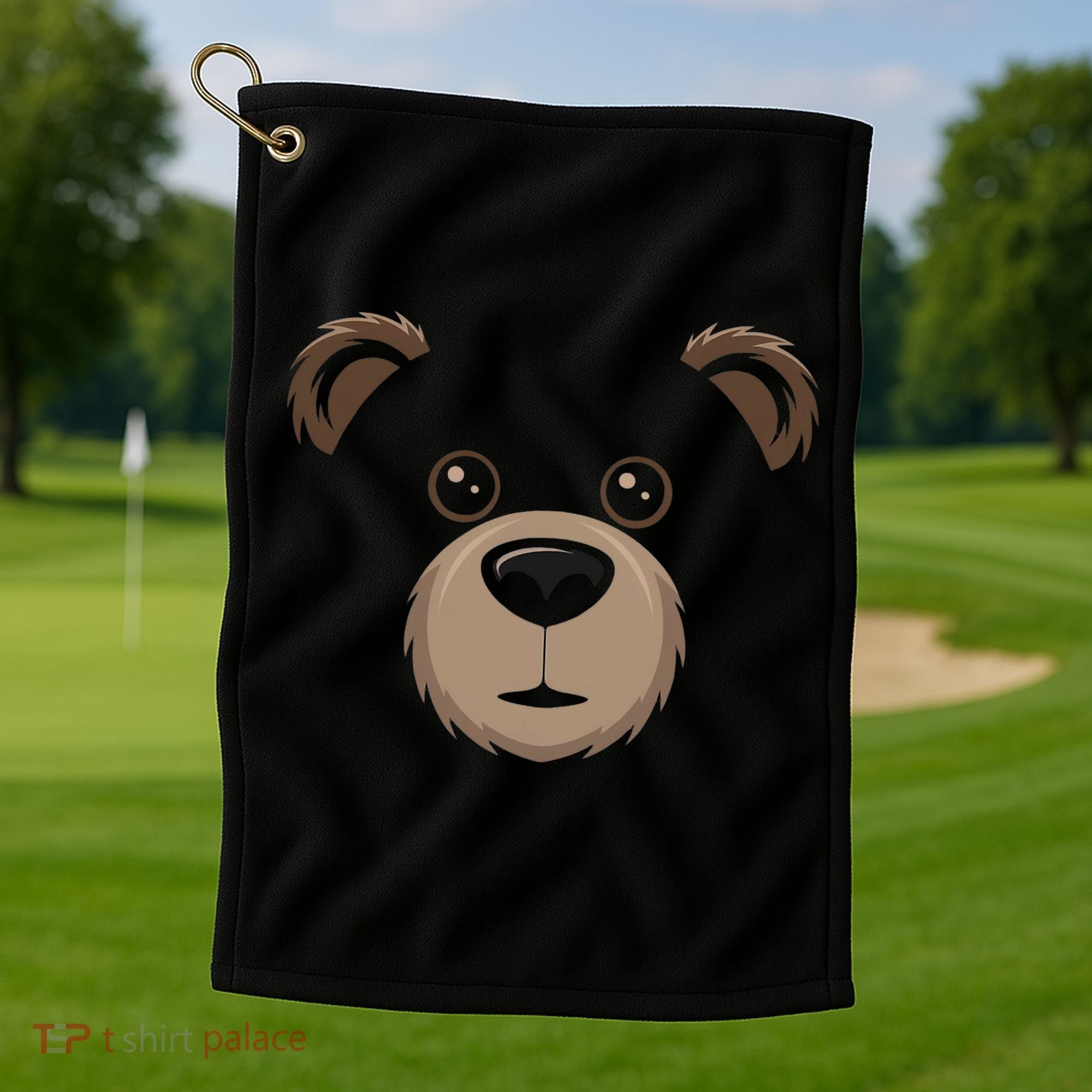 Bear Face Halloween Costume Brown Bear Animal Golf Towel