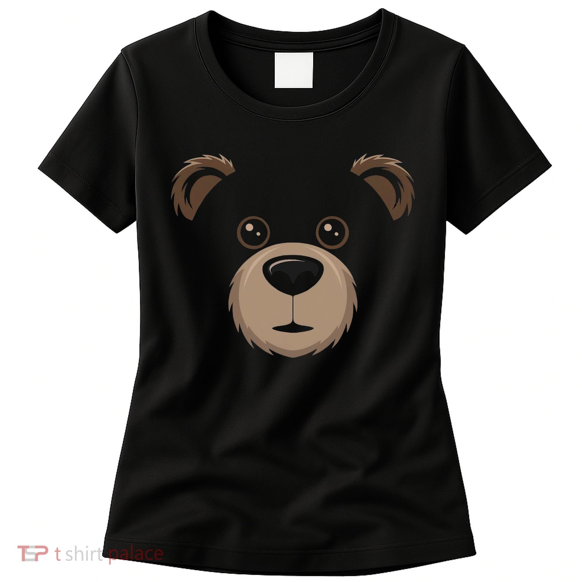Bear Face Halloween Costume Brown Bear Animal Women's T-Shirt