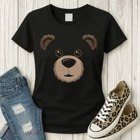 Bear Face Halloween Costume Brown Bear Animal Women's T-Shirt thumb 3