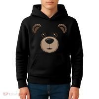 Bear Face Halloween Costume Brown Bear Animal Kids Hoodie thumb 4