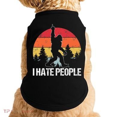 Big Foot I Hate People Middle Finger Sasquatch Doggie Tank