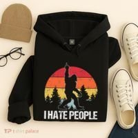 Big Foot I Hate People Middle Finger Sasquatch Hoodie thumb 4