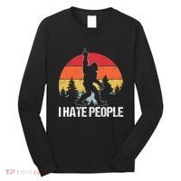 Big Foot I Hate People Middle Finger Sasquatch Long Sleeve Shirt thumb 0