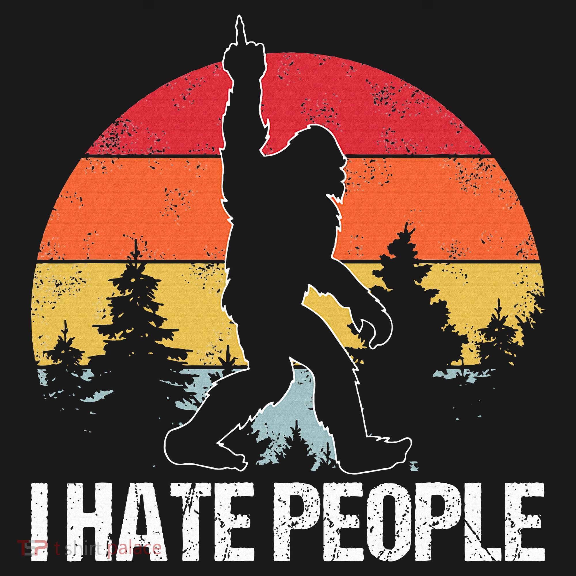 Big Foot I Hate People Middle Finger Sasquatch Coaster