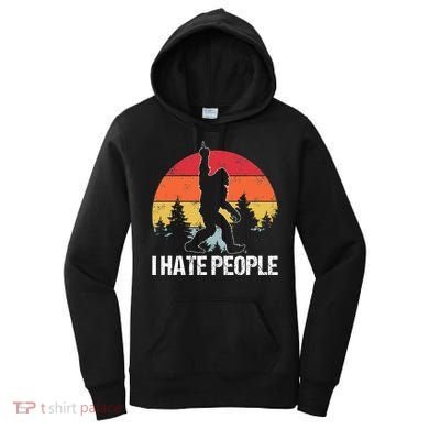 Big Foot I Hate People Middle Finger Sasquatch Women's Hoodie