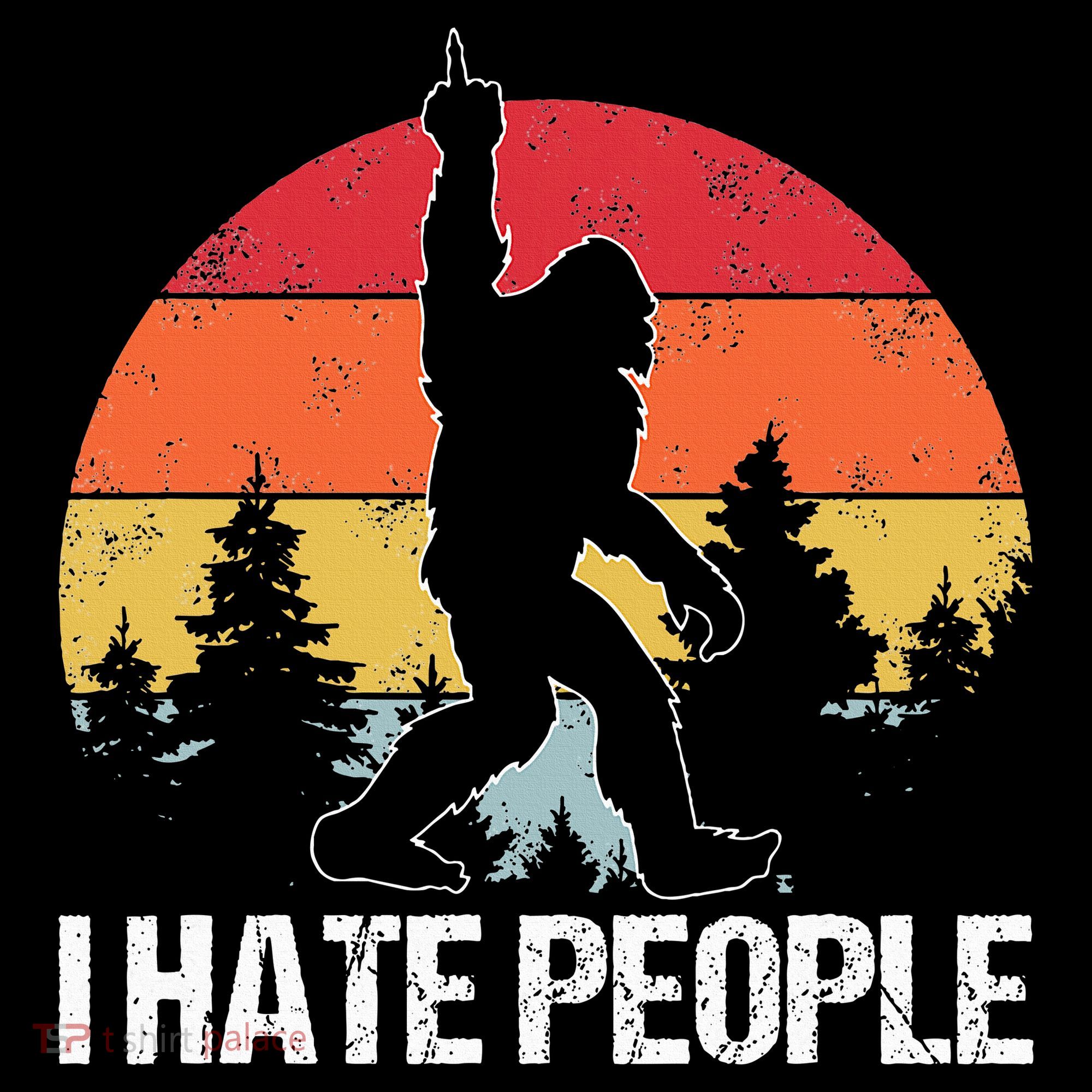Big Foot I Hate People Middle Finger Sasquatch Women's Hoodie