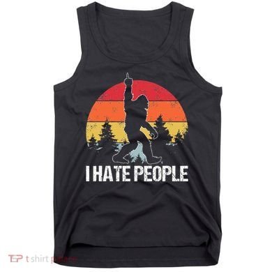Big Foot I Hate People Middle Finger Sasquatch Tank Top