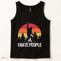 Big Foot I Hate People Middle Finger Sasquatch Tank Top thumb 2
