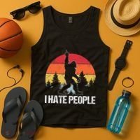 Big Foot I Hate People Middle Finger Sasquatch Tank Top thumb 4