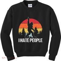 Big Foot I Hate People Middle Finger Sasquatch Kids Sweatshirt thumb 0
