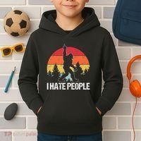 Big Foot I Hate People Middle Finger Sasquatch Kids Hoodie thumb 2