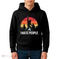 Big Foot I Hate People Middle Finger Sasquatch Kids Hoodie thumb 4