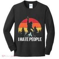 Big Foot I Hate People Middle Finger Sasquatch Kids Long Sleeve Shirt thumb 0