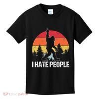 Big Foot I Hate People Middle Finger Sasquatch Kids T-Shirt thumb 0