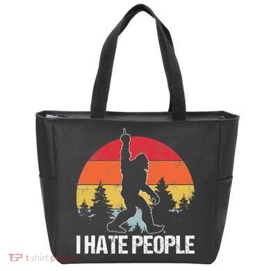 Big Foot I Hate People Middle Finger Sasquatch Tote Bag