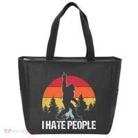 Big Foot I Hate People Middle Finger Sasquatch Tote Bag thumb 0