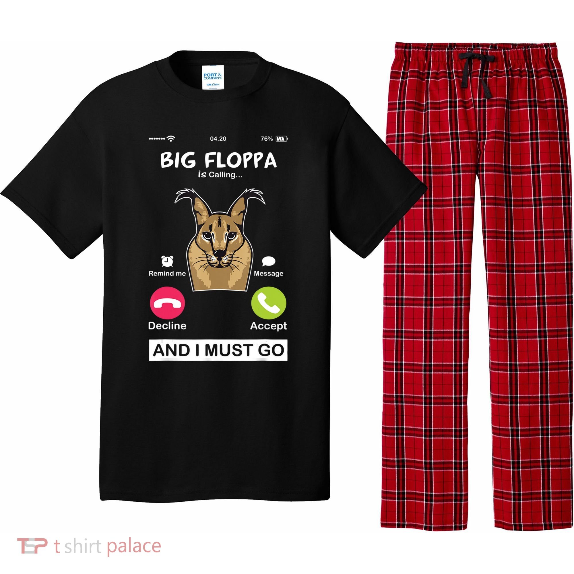 Big Floppa Is Calling Caracal Big Cat Floopa Memes Pajama Set