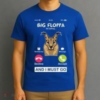 Big Floppa Is Calling Caracal Big Cat Floopa Memes T-Shirt thumb 3