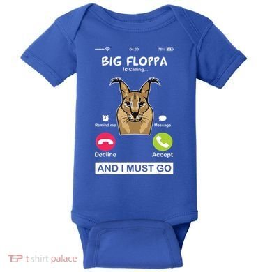 Big Floppa Is Calling Caracal Big Cat Floopa Memes Baby Bodysuit