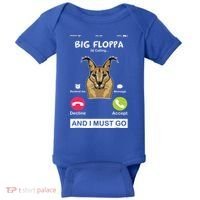 Big Floppa Is Calling Caracal Big Cat Floopa Memes Baby Bodysuit thumb 0