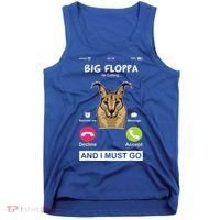 Big Floppa Is Calling Caracal Big Cat Floopa Memes Tank Top thumb 0