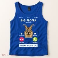 Big Floppa Is Calling Caracal Big Cat Floopa Memes Tank Top thumb 2