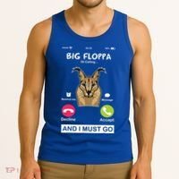 Big Floppa Is Calling Caracal Big Cat Floopa Memes Tank Top thumb 3