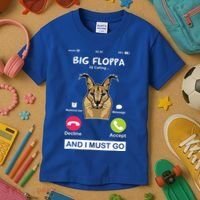 Big Floppa Is Calling Caracal Big Cat Floopa Memes Kids T-Shirt thumb 3