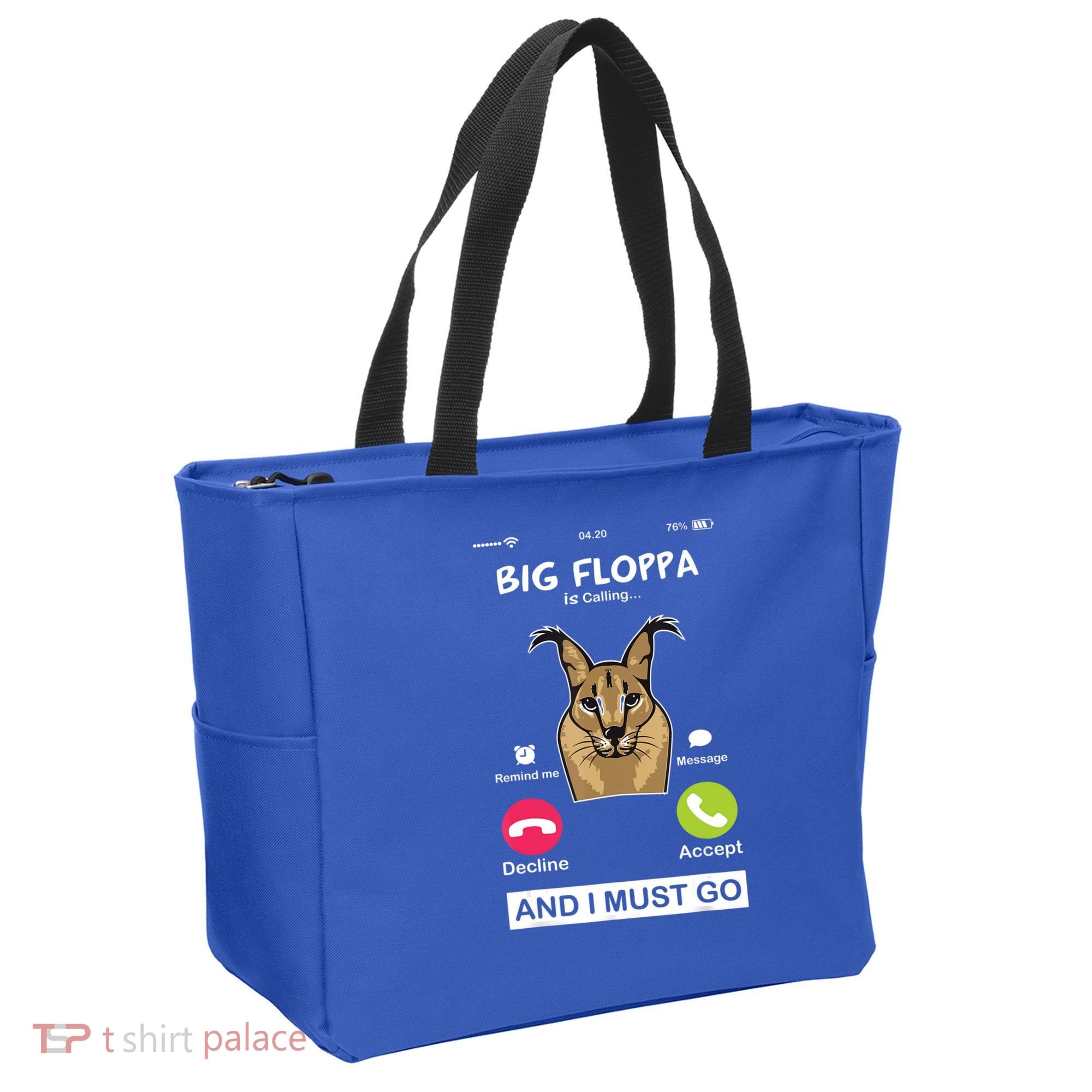 Big Floppa Is Calling Caracal Big Cat Floopa Memes Tote Bag