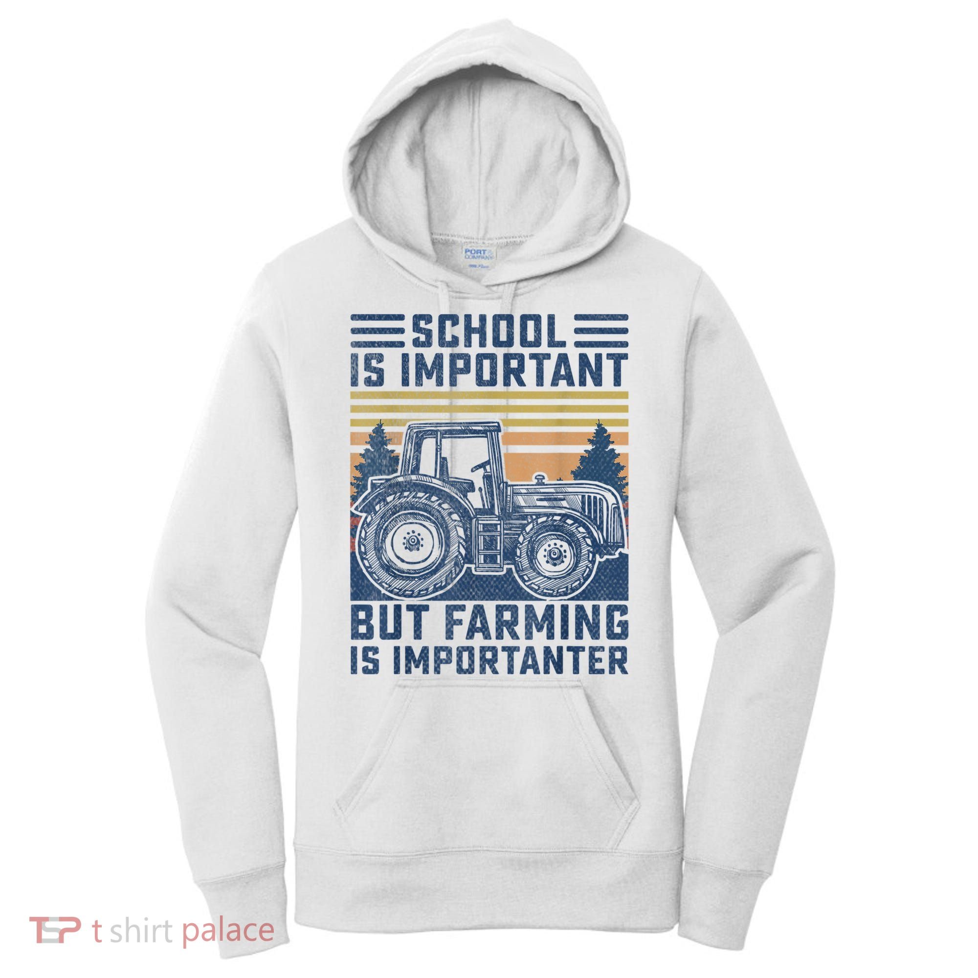 But Farming Is Importanter Farmer Tractor Funny Farm Boys Women's Hoodie