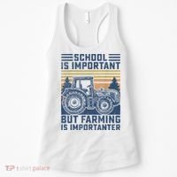 But Farming Is Importanter Farmer Tractor Funny Farm Boys Women's Tank Top thumb 0