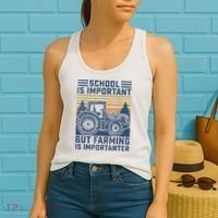 But Farming Is Importanter Farmer Tractor Funny Farm Boys Women's Tank Top thumb 2